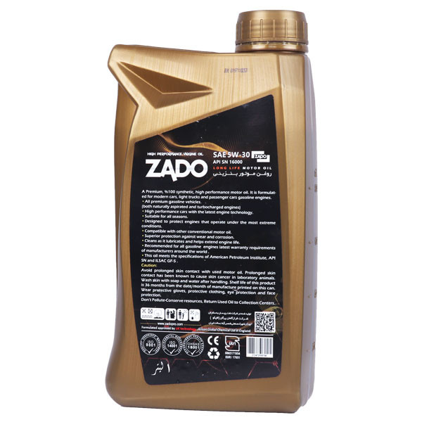 روغن موتور خودرو زادو مدل SAE 5W30-SN-16000 حجم 1 لیتر