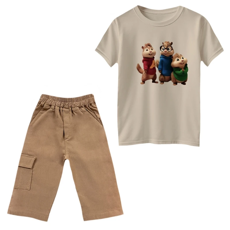 ست تی‌شرت و شلوارک پسرانه مدل آلوین کد 1