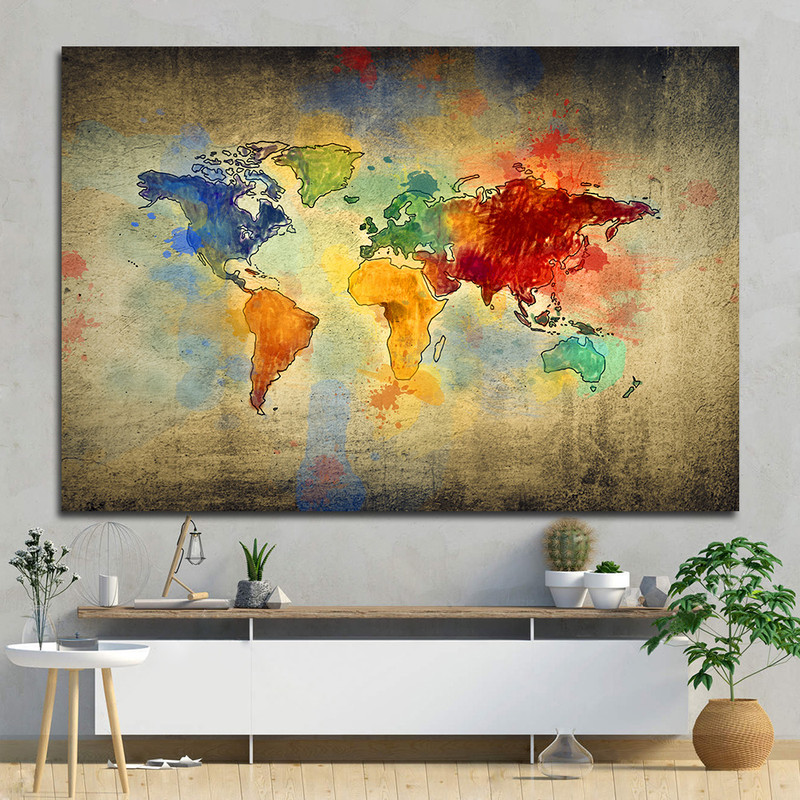تابلو بوم مدل نقشه جهان کد NIL_006