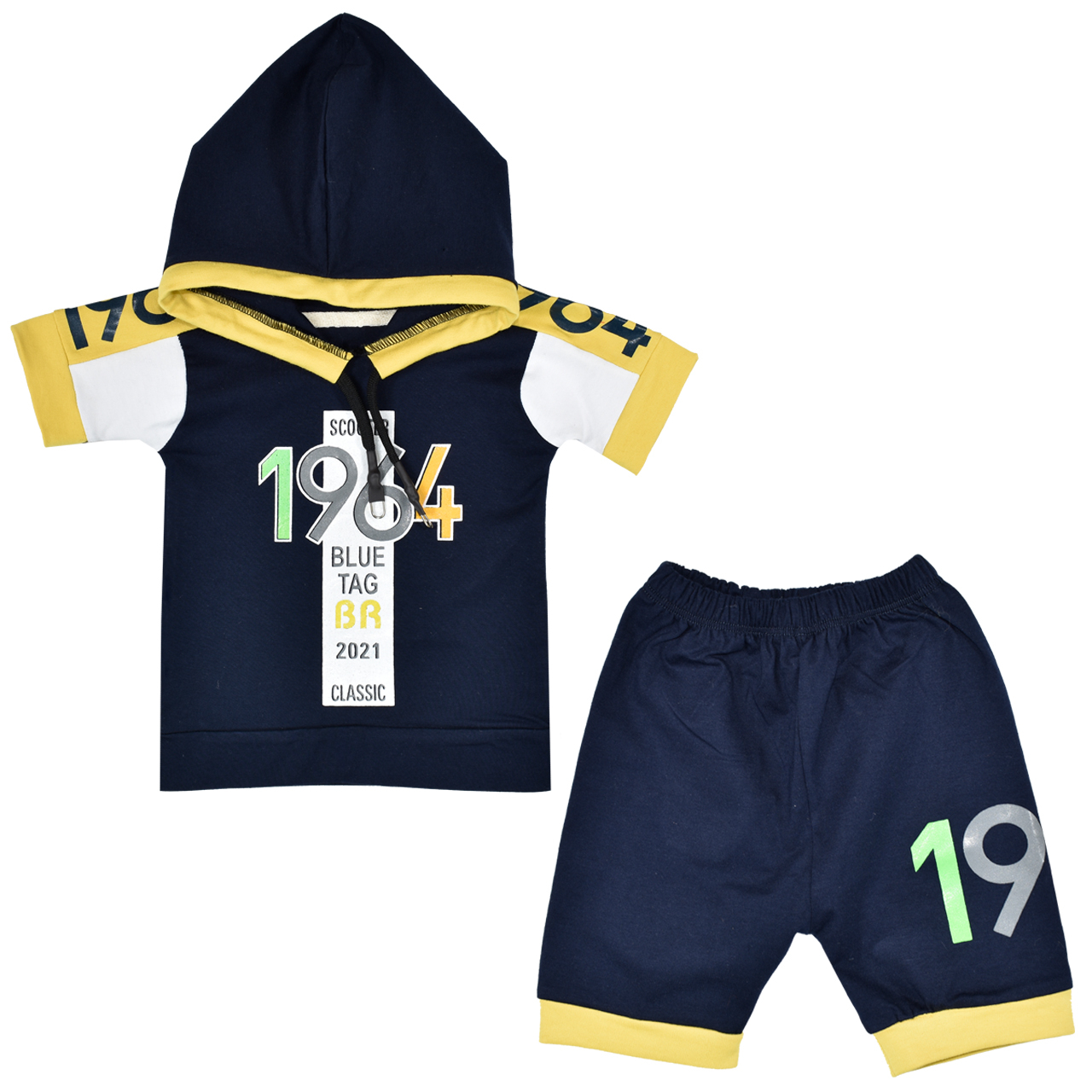 ست هودی و شلوارک نوزادی نیروان مدل 96 -1