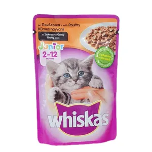 غذای پوچ بچه گربه ویسکاس مدل مرغ وزن 100 گرم بسته 12 عددی 