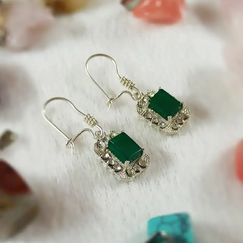 گوشواره نقره زنانه سلین کالا مدل عقیق ce-g-aghigh