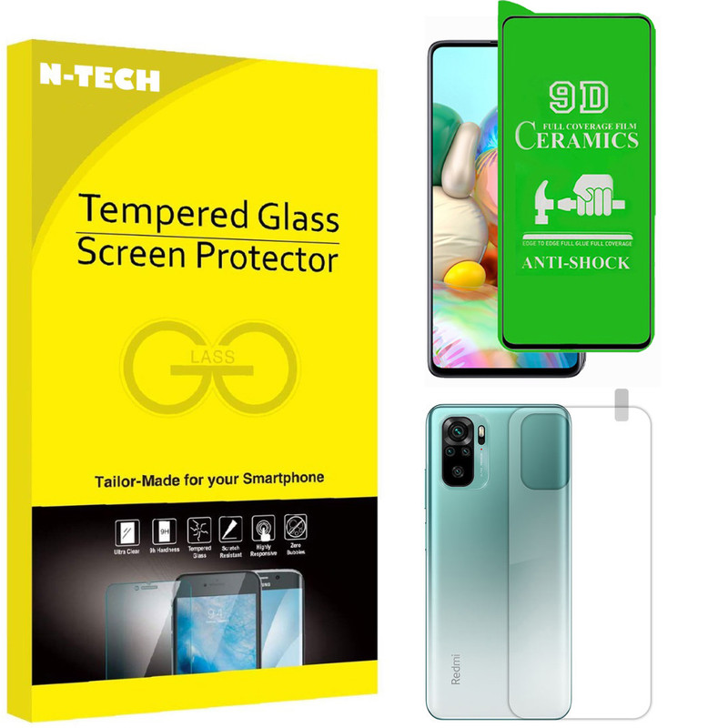  محافظ صفحه نمایش سرامیکی انتک مدل CRBKM-01 مناسب برای گوشی موبایل شیائومی Redmi Note 10 Pro به همراه محافظ پشت گوشی 