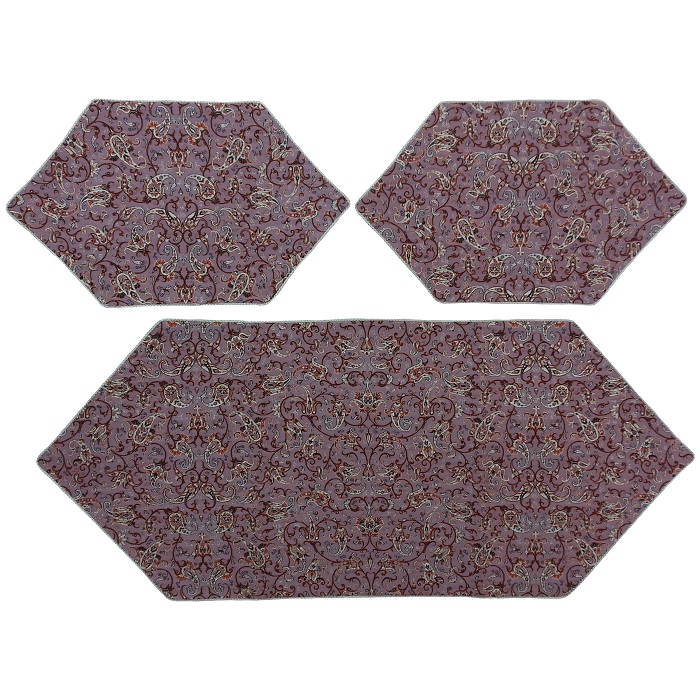 ست 3 تکه رومیزی ترمه کد TRSETE61
