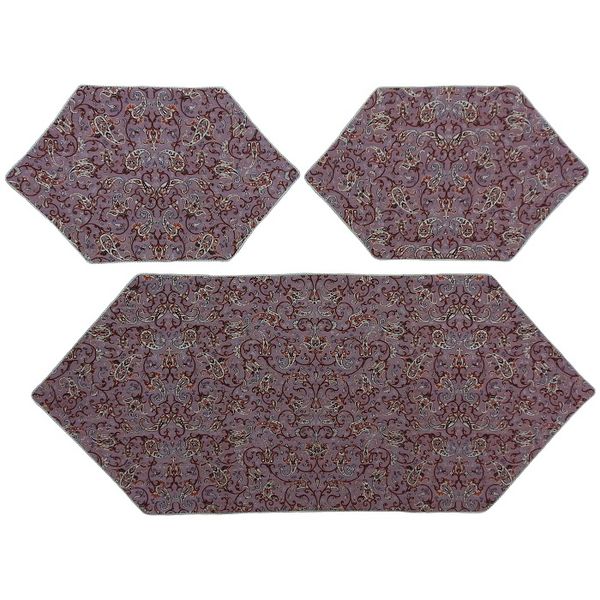 ست 3 تکه رومیزی ترمه کد TRSETE61