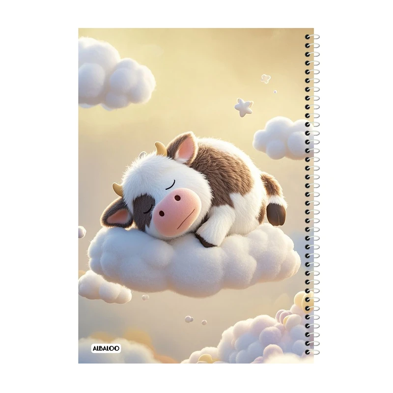 دفتر مشق 100 برگ آلبالو طرح گاو فانتزی کد 2211