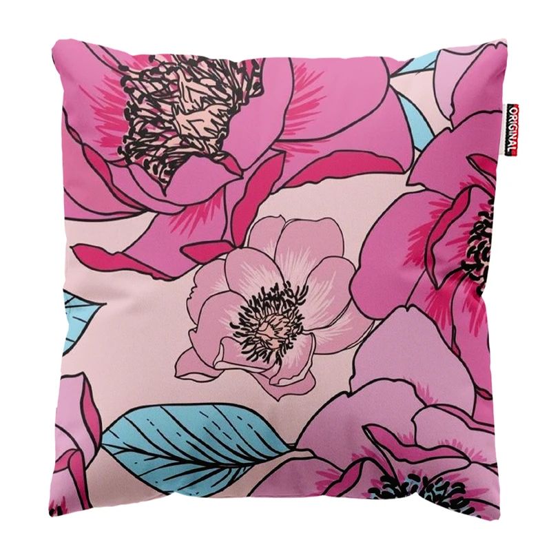 کوسن پاد آفرین مدل مینیمال طرح گل و برگ کد PK303568 سایز 30*30 سانتی متر