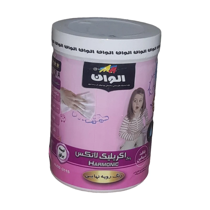 رنگ اکریلیک سفید نیمه براق الوان کد 500 حجم 1000 میلی لیتر