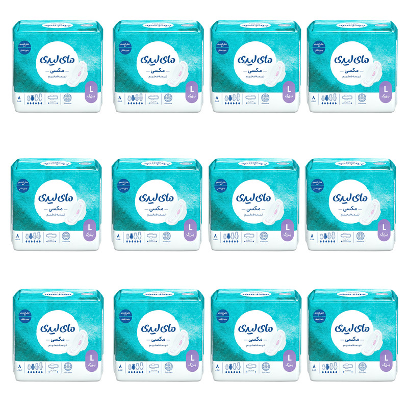 نوار بهداشتی بالدار متوسط مای لیدی مدل Instant Dry سایز بزرگ دوازده بسته 8 عددی