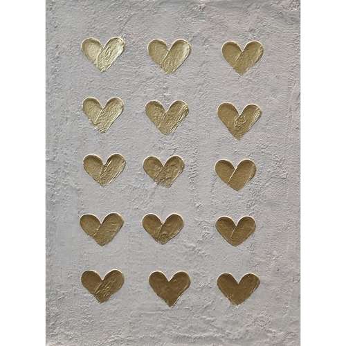 تابلو نقاشی ورق طلا طرح قلب برجسته