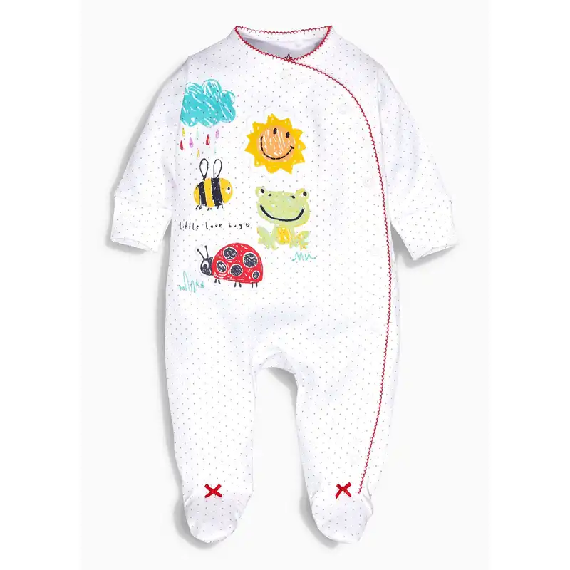 سرهمی نوزادی دخترانه نکست مدل Little Bugs کد M637