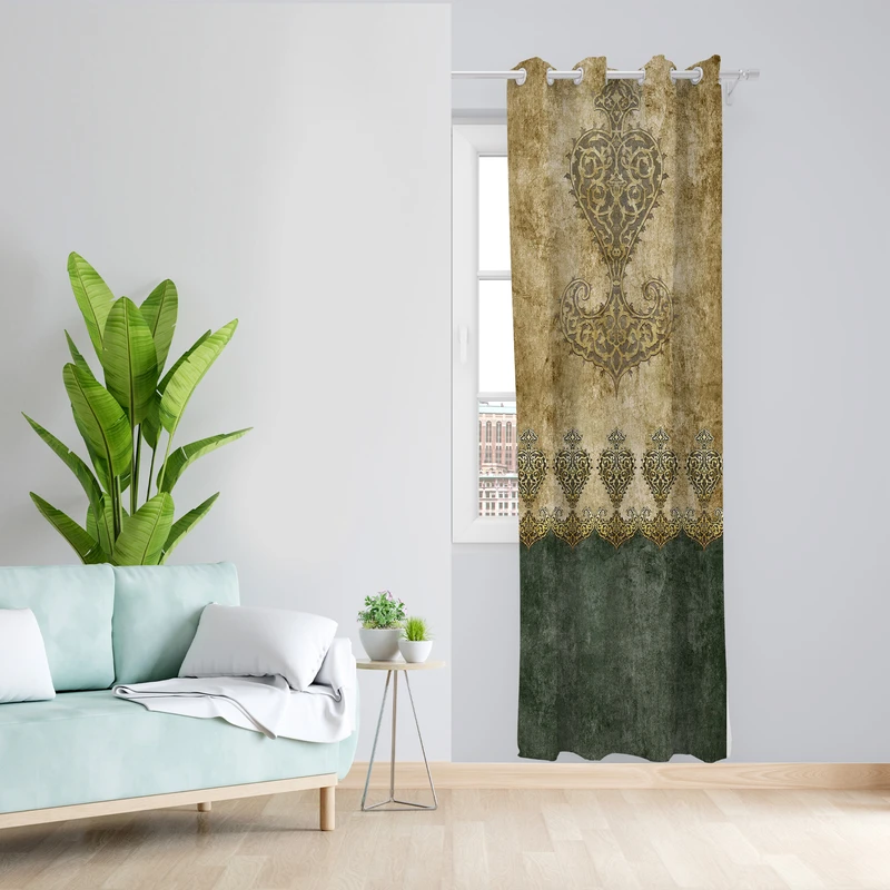 پرده طرح کلاسیک مدل مخمل پانچی کد L 1067L Z سایز 140x200 سانتی متر