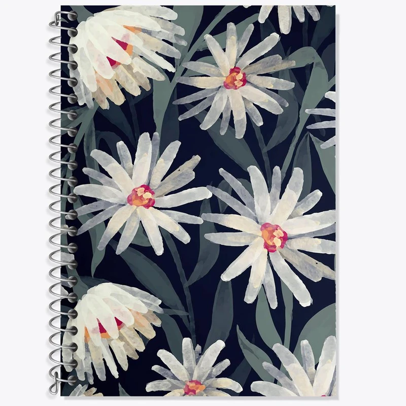 دفتر زبان 50 برگ خندالو مدل سه خط طرح گل گلی کد 29029