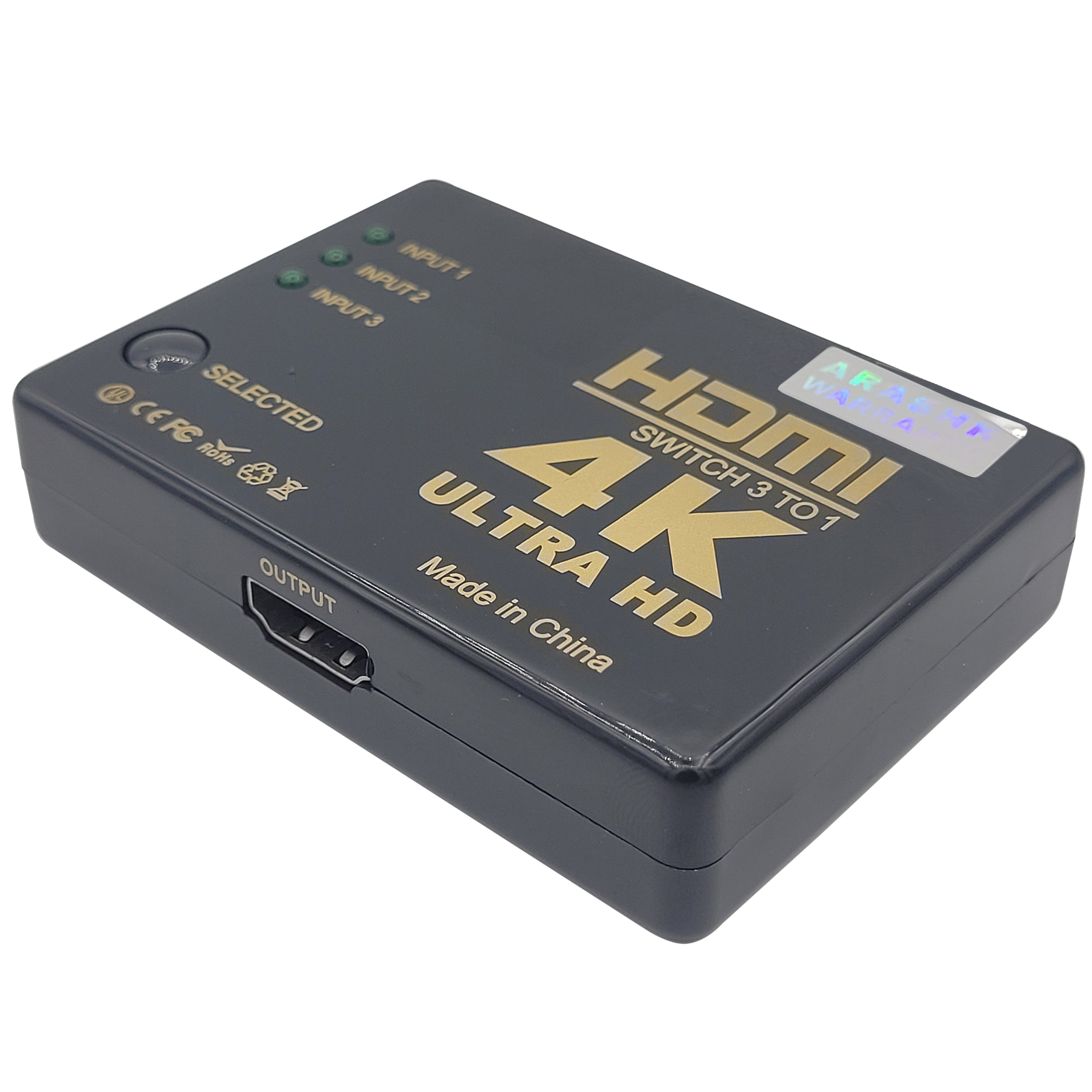 سوئیچ 1 به 3 HDMI شارک مدل UH-301-4K