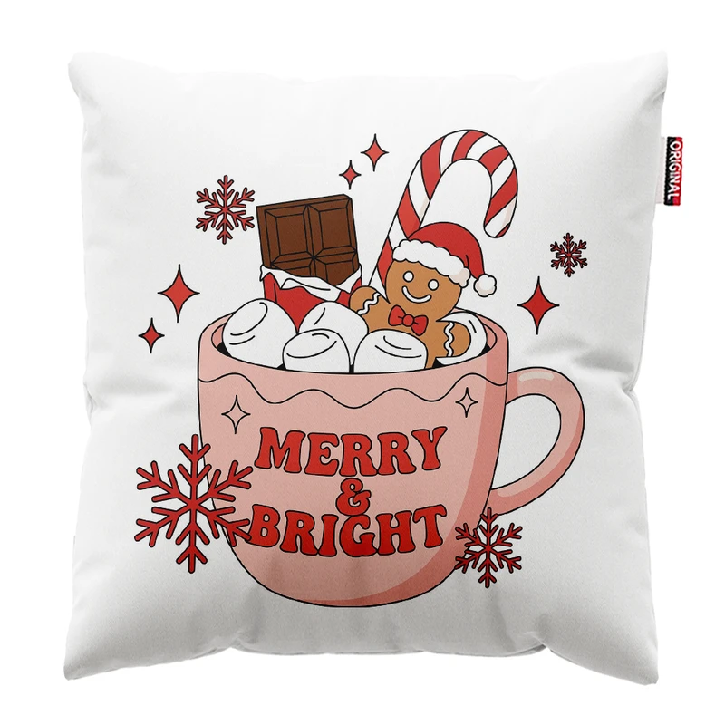 کوسن پاد آفرین مدل کریسمس طرح کوکی بیسکویتی کد PK402524 سایز 40*40 سانتی متر