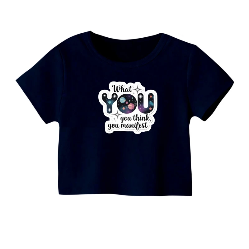 کراپ‌ تی‌شرت آستین کوتاه زنانه مدل تکست کد1