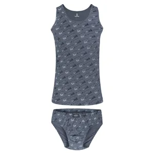 ست زبرپوش و شورت مردانه ساروک مدل کج راه رنگ دودی