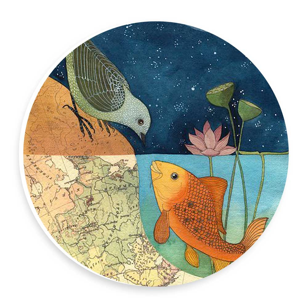  دیوارکوب طرح پرنده و ماهی مدل wtb762