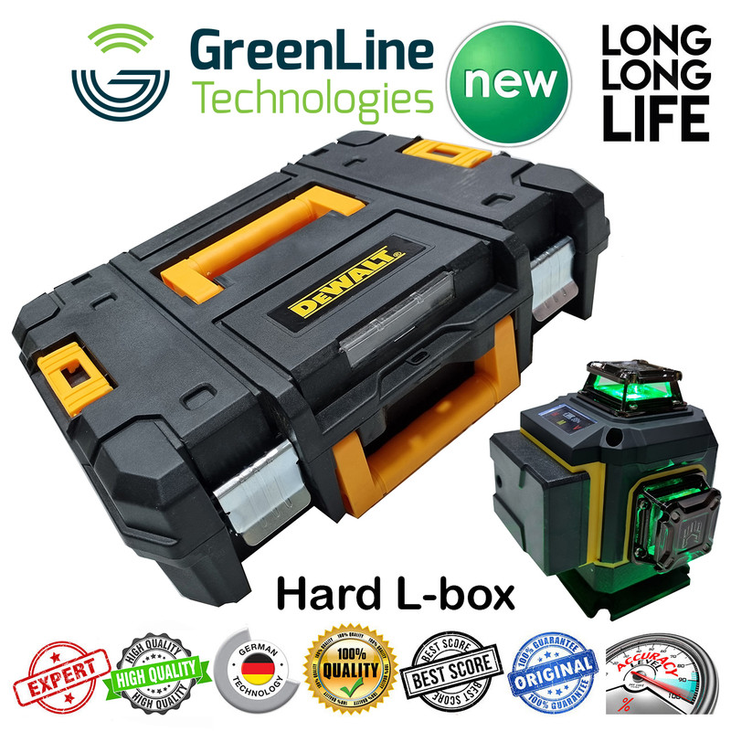 تراز لیزری دیوالت مدل 4 بعدی نور سبز کد 360- 4D 16 Lines Hard Box
