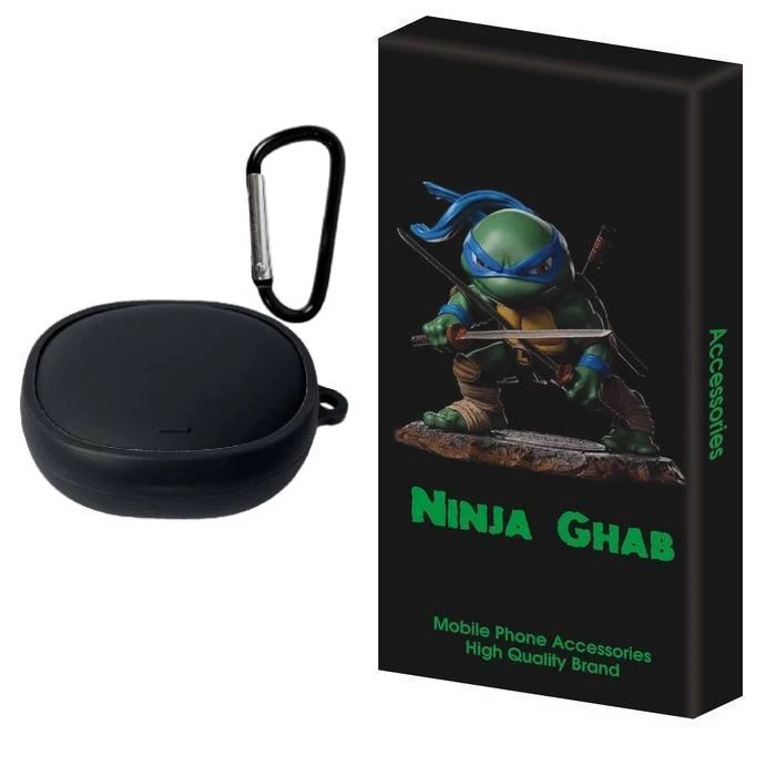 کاور نینجا قاب مدل سیلیکون مناسب برای کیس هدفون بی سیم انکر SoundCore Air 2 Pro به همراه قلاب 
