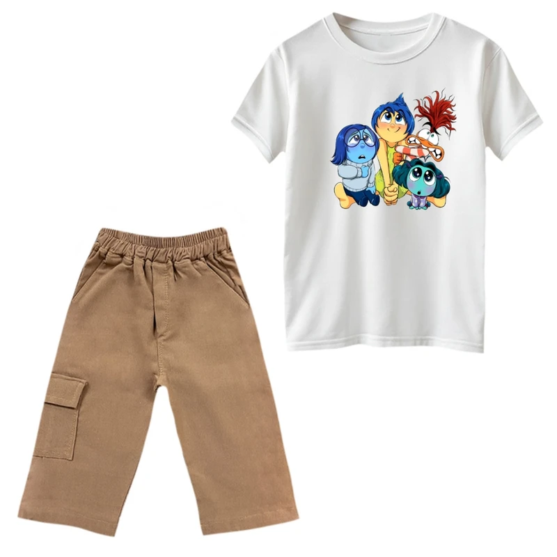 ست تی‌شرت و شلوارک دخترانه مدل انیمیشن درون و بیرون کد 2