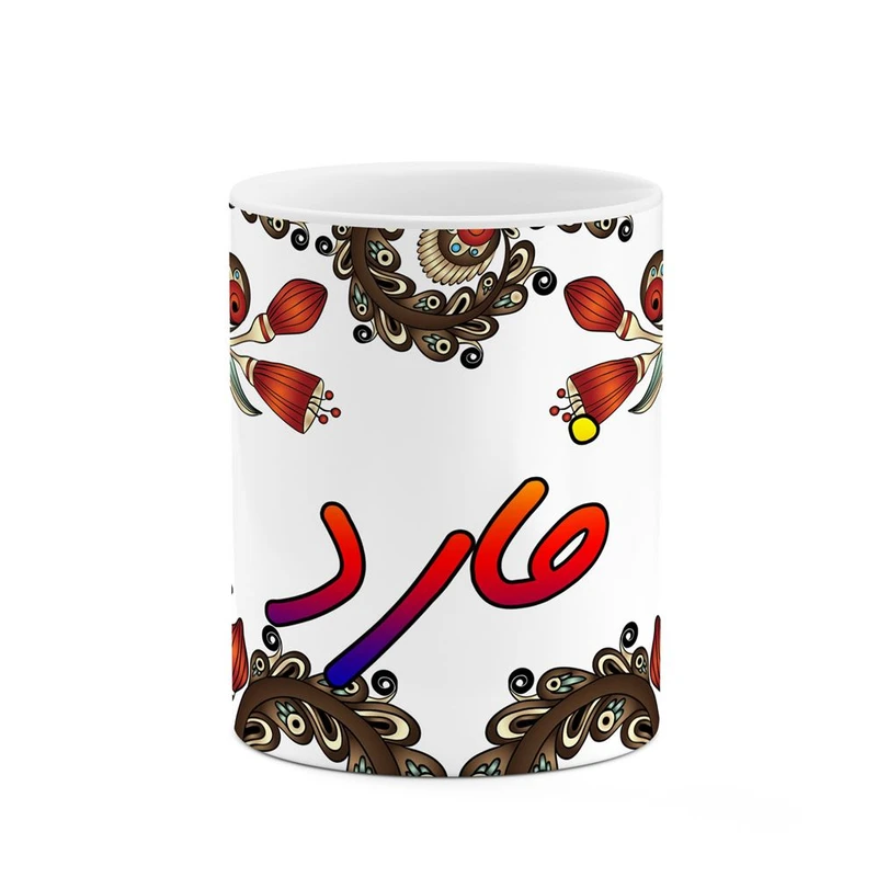 ماگ کاکتی مدل اسم فارد طرح سنتی گل و بته کد mgh46250