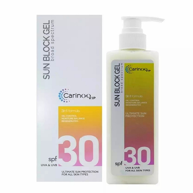 ژل ضد آفتاب کارینو وی آی پی مدل 3in1 SPF30 حجم 250 میلی لیتر ژل ضد آفتاب کارینو وی آی پی مدل 3in1 SPF30 حجم 250 میلی لیتر