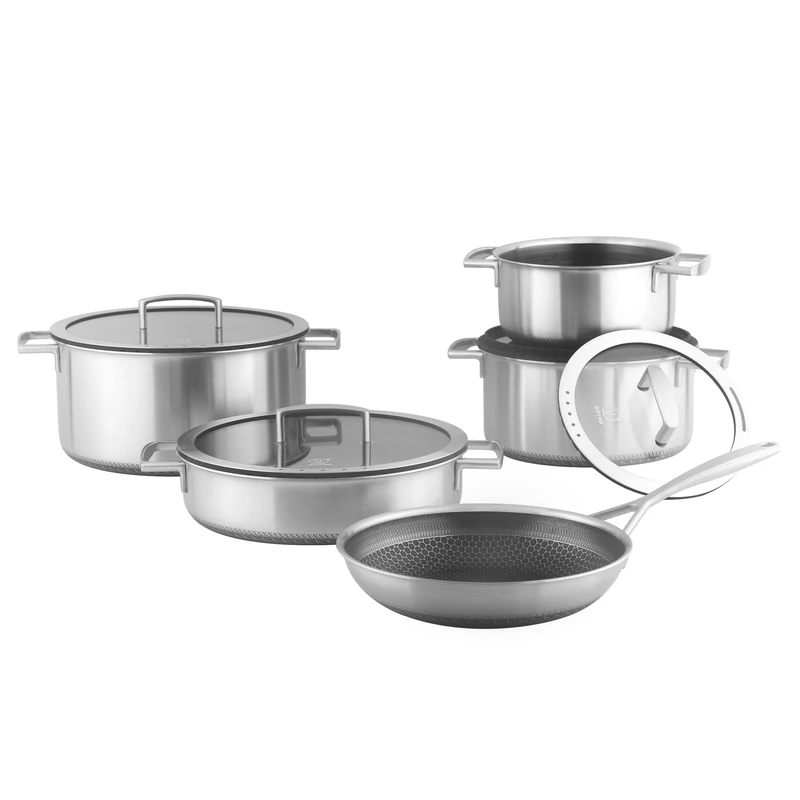 عکس شماره 14 : سرویس قابلمه و تابه 9 پارچه استیل جی فی نی مدل 09