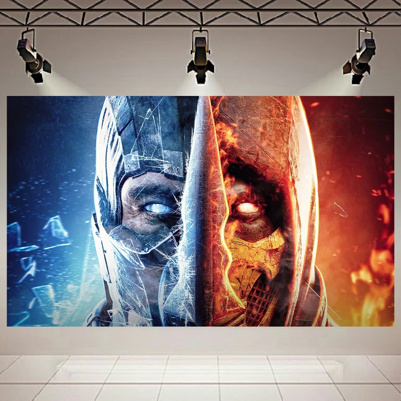 پوستر مدل بک لایت طرح گیم Sub-Zero & Scorpion  Mortal Kombat کد AR1990