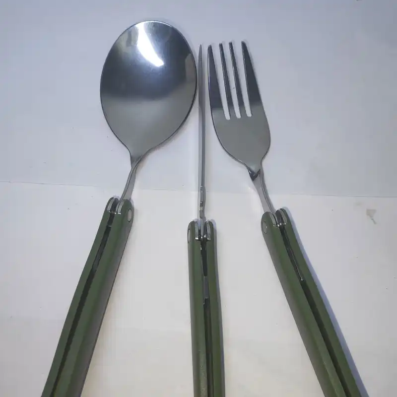 قاشق و چنگال و چاقوی سفری مدل تاشو