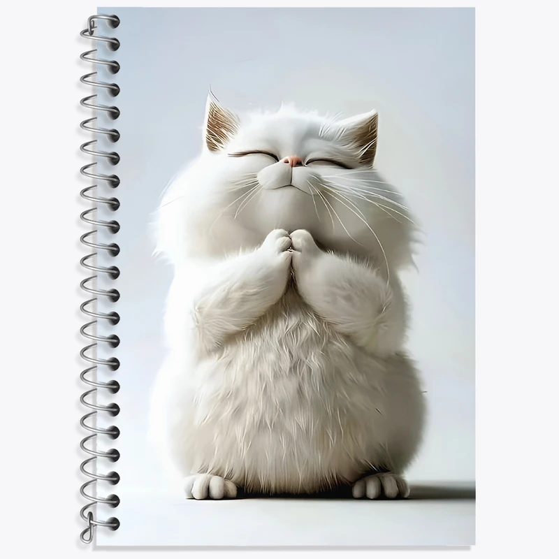 دفتر زبان 50 برگ خندالو مدل دو خط طرح گربه کیوت کد N3043