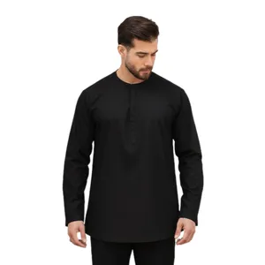 پیراهن آستین بلند یقه دیپلمات مردانه مدل نیم پاکستانی کد ۱۲۰