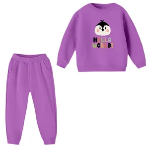 ست سویشرت و شلوار مدل پنگوئن سلام رنگ بنفش