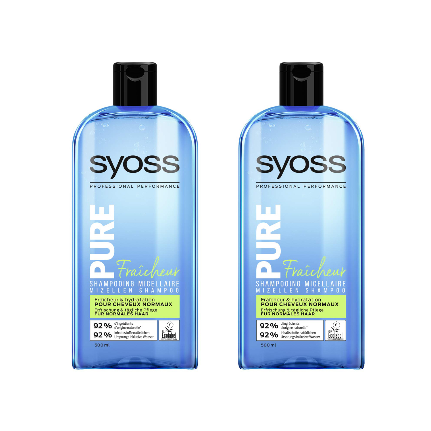 شامپو مو سایوس مدل Pure Volume Hydratation حجم 500 میلی لیتر مجموعه 2 عددی