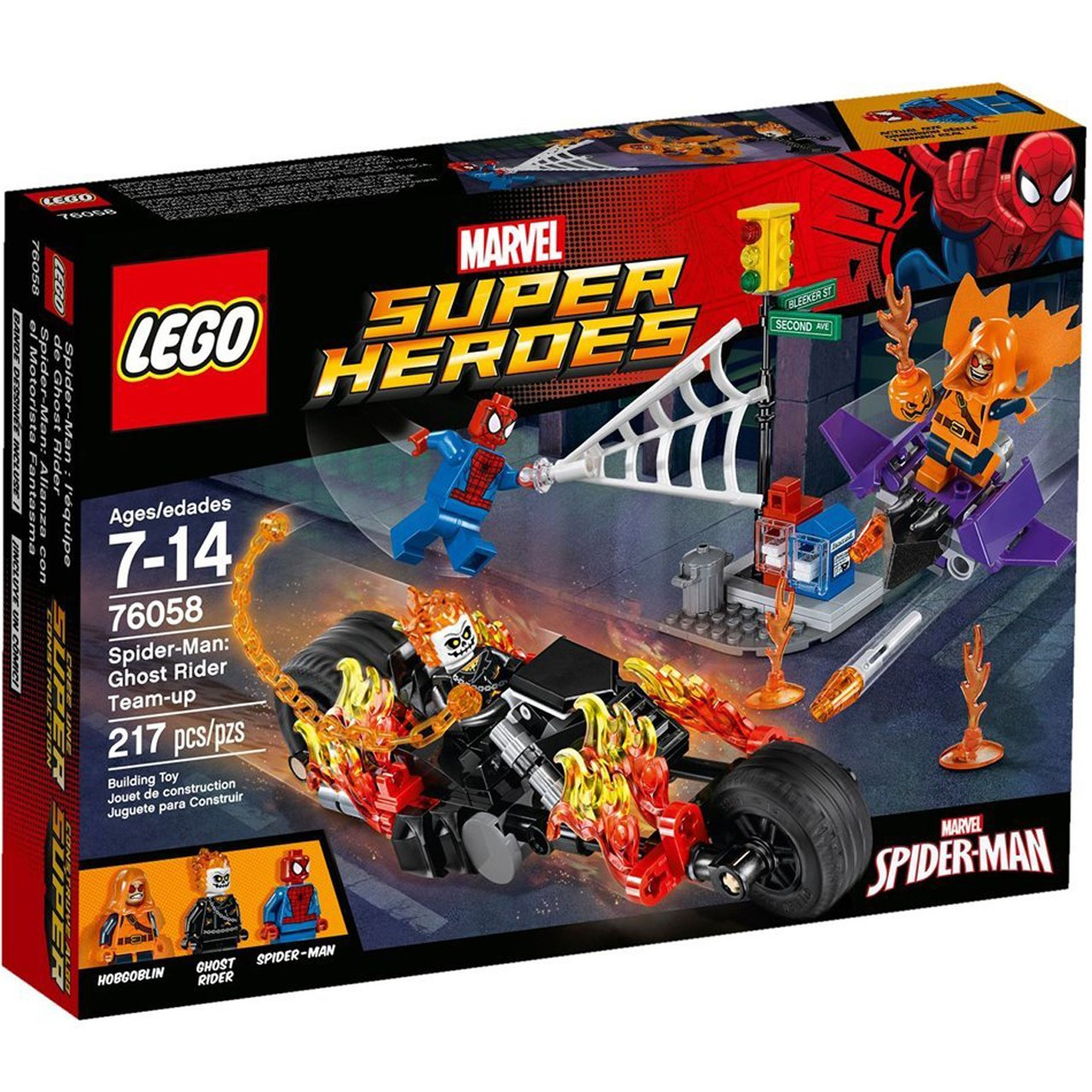 لگو سری Super Heroes مدل Spider Man host Rider Team up Construction Set 76058