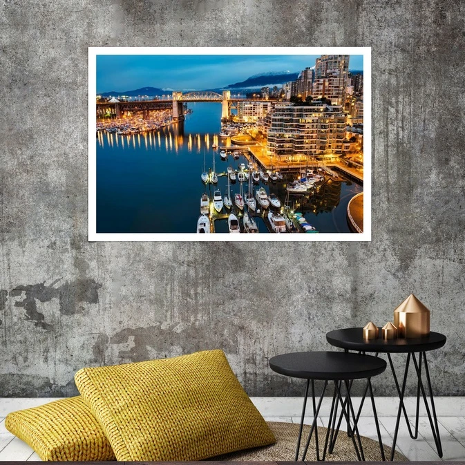 تابلو بکلیت طرح منظره جزیره گرانویل آیلند مدل قاب شاسی W-s8133