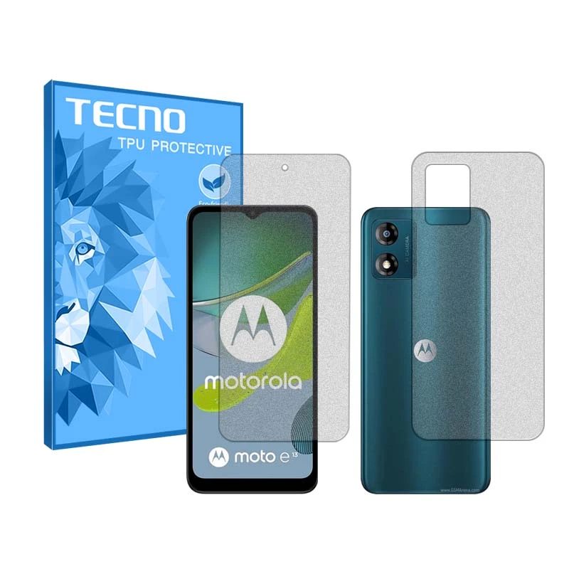 محافظ صفحه نمایش مات تکنو مدل HyMTT مناسب برای گوشی موبایل موتورولا Moto E13 به همراه محافظ پشت گوشی
