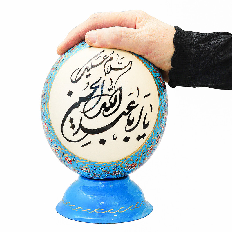 تخم شترمرغ  تزیینی مدل مگنت دار طرح یا أباعبدالله الحسین (ع) کد 2015