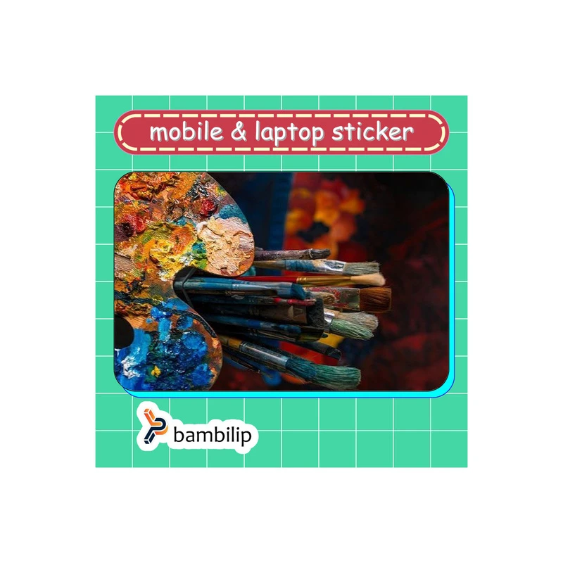 استیکر بامبیلیپ مدل کارت عابر طرح قلمو و پالت رنگ کد 7636514