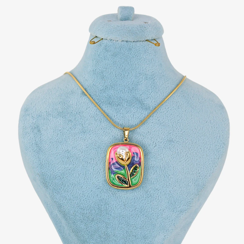 گردنبند زنانه زودیکا مدل میناکاری کد AAB689