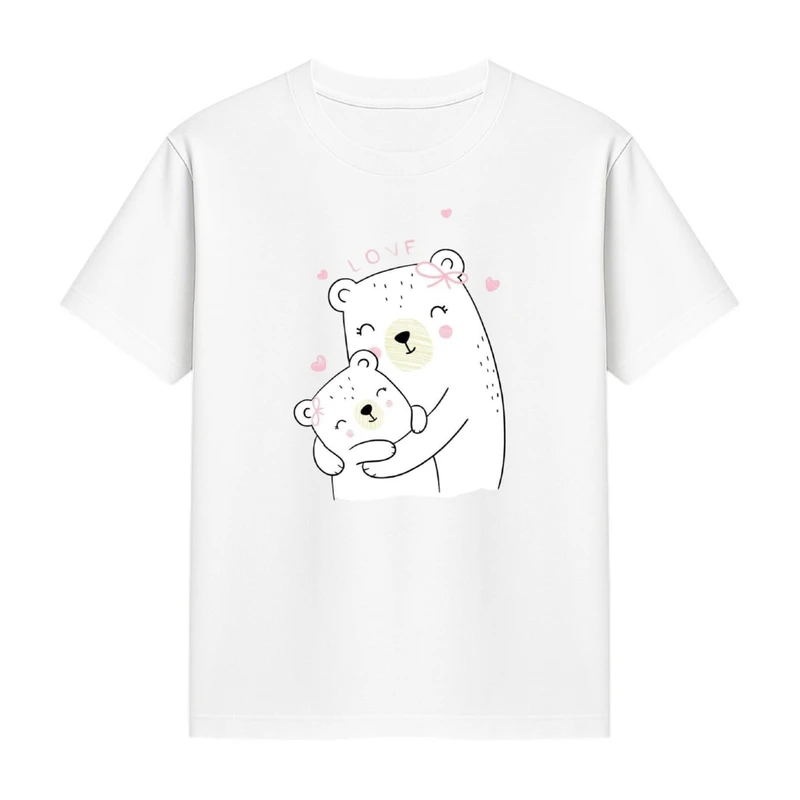 تی‌شرت آستین کوتاه دخترانه مدل خرس کد p5 