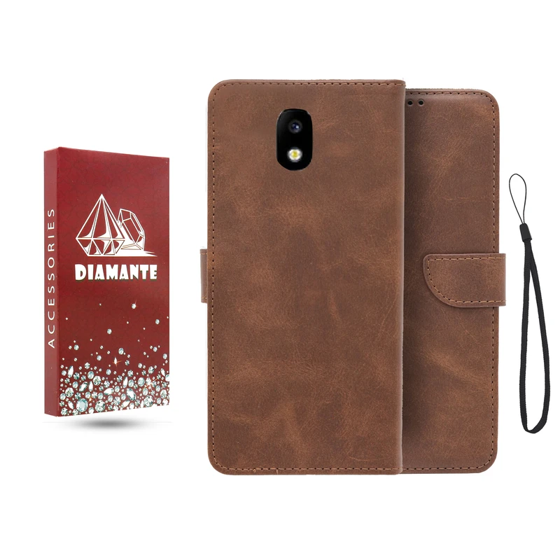 کیف کلاسوری دیامانته مدل جاکارتی بنددار مناسب برای گوشی موبایل سامسونگ Galaxy J5 Pro / J530 به همراه بند آویز