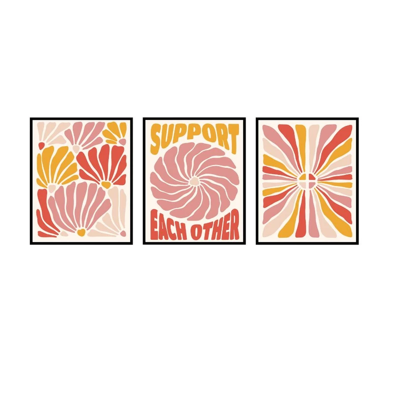 پوستر مدل چاپ پشتیبانی از یکدیگر مجموعه 3 عددی