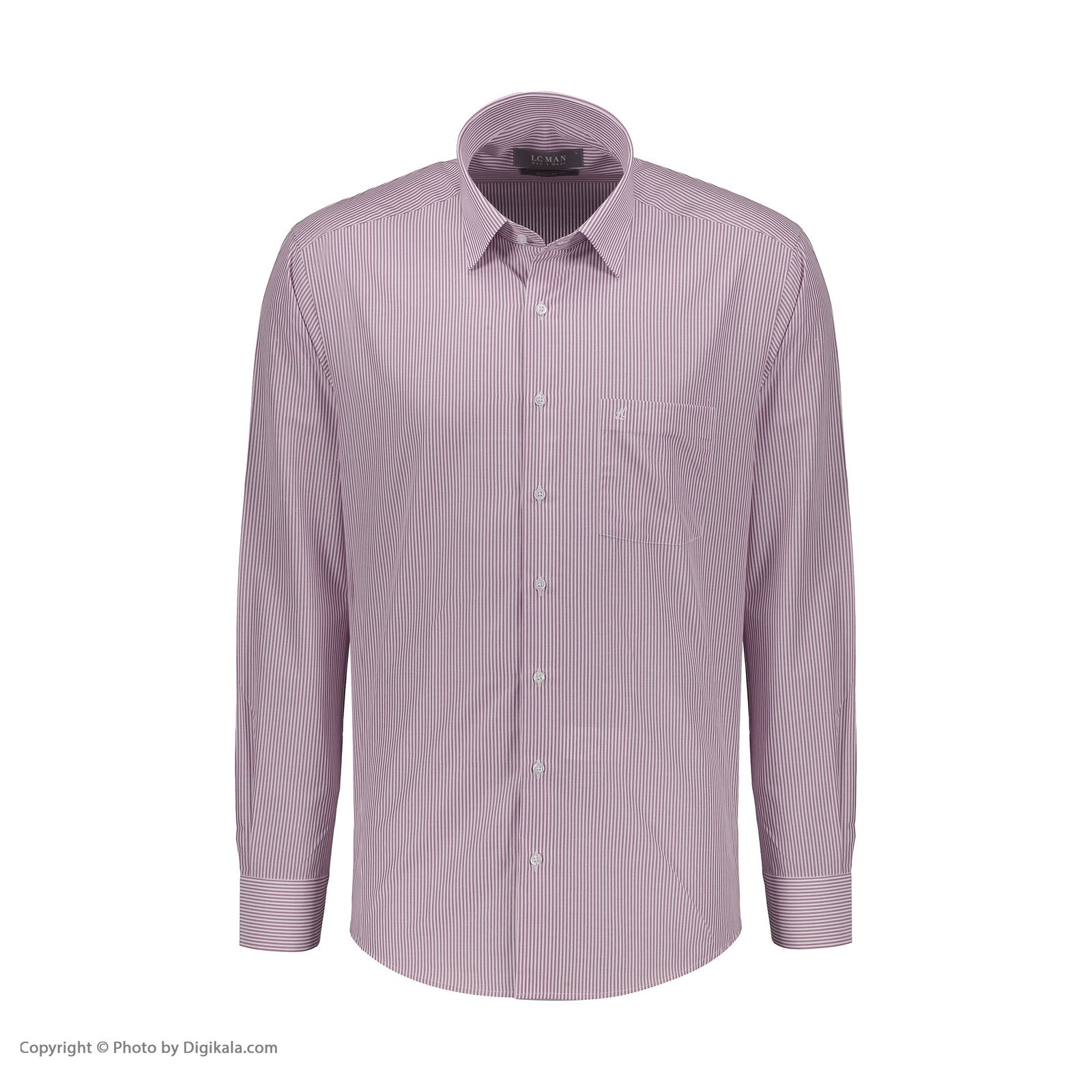 پیراهن آستین بلند مردانه ال سی من مدل 02181290-purple 136 -  - 2