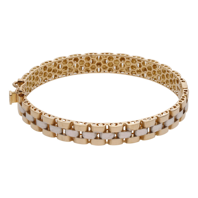 دستبند النگویی طلا 18 عیار زنانه گنجینه هنر خوش نشین مدل D803
