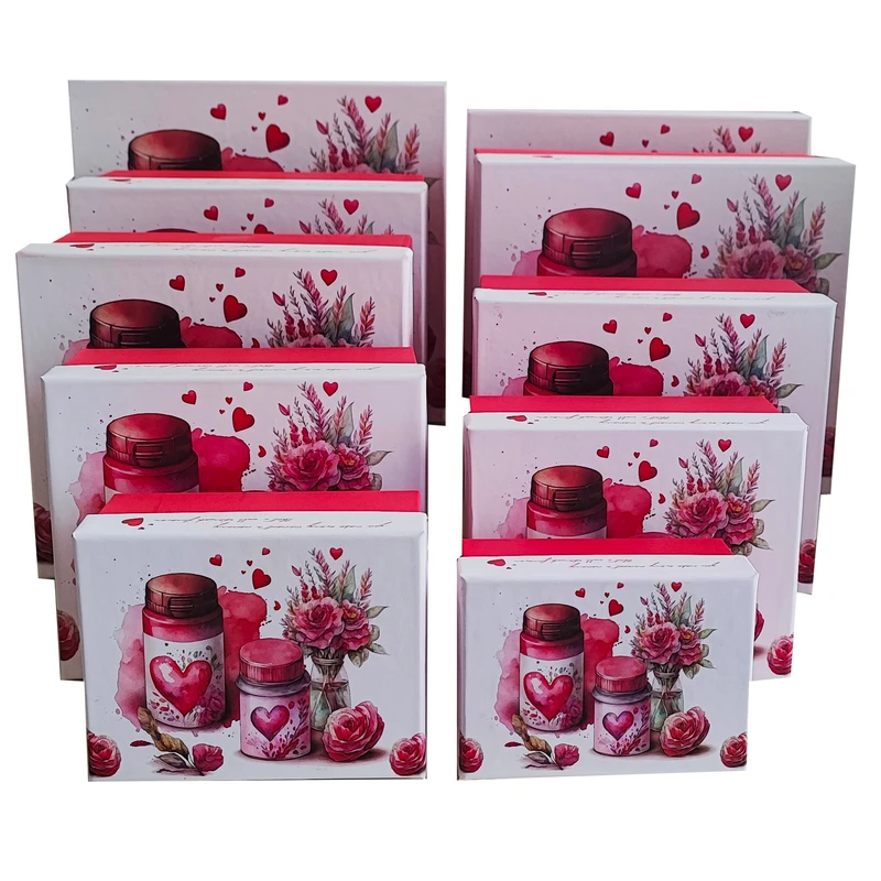 جعبه هدیه مدل قلب و عشق مجموعه 10 عددی 