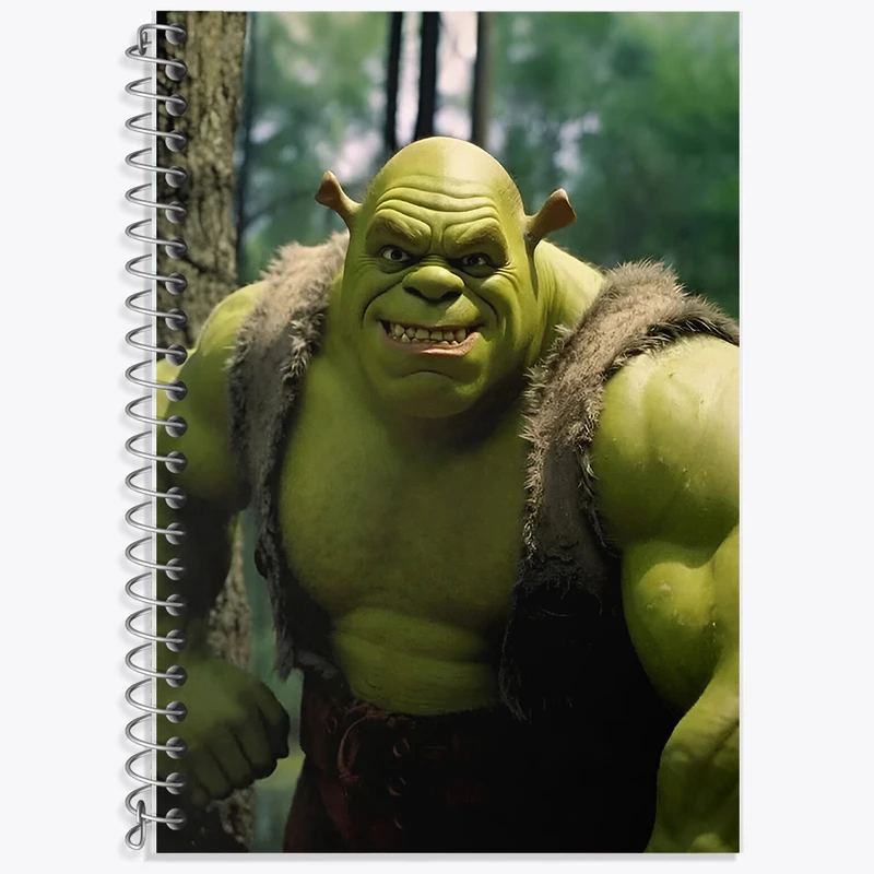 دفتر زبان 50 برگ خندالو مدل دو خط طرح شرک (Shrek) کد F6099