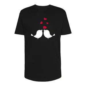 تی شرت لانگ آستین کوتاه زنانه مدل پرنده کد Sh084 رنگ مشکی