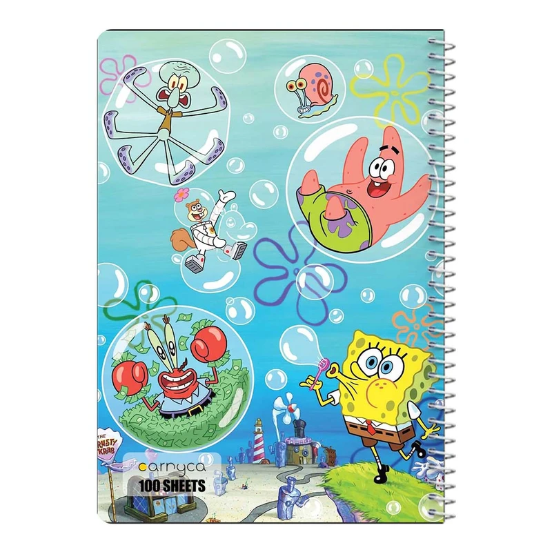 دفتر مشق 100 برگ سیمی کارنیکا طرح باب اسفنجی spong bob کد 48338