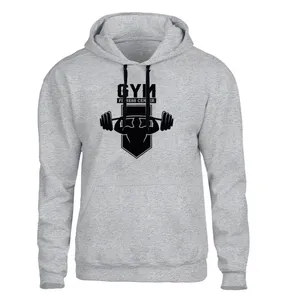 هودی مردانه مدل بدنسازی کد B528 رنگ طوسی